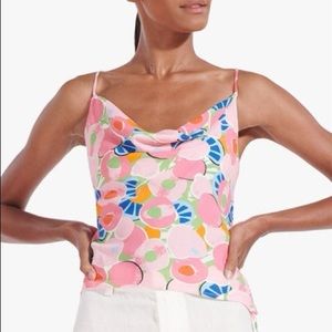 Staud Limon Top Abstract Peach, S